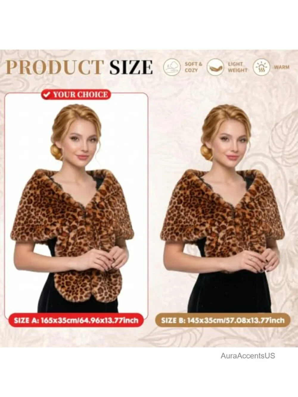 Faux Fur Collar Scarf Wrap Winter Stole Shawl Shrug Neck Warmer